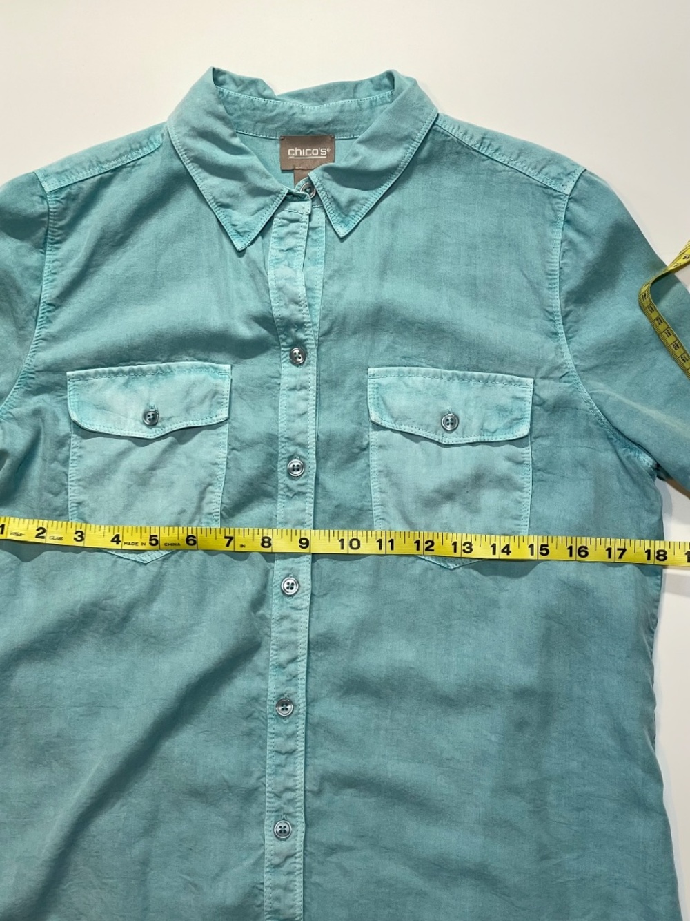 Chico's Long Sleeve Button-Down Blouse Size 1 - Picture 7 of 8
